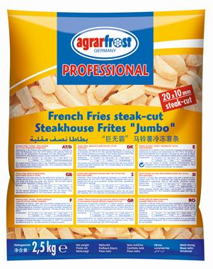 Frytki JUMBO Steakhouse 20*10mm symbol 10629 (2,5kg*4op) - AGRARFROST